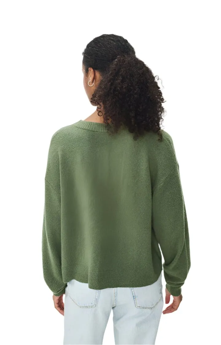 American Vintage Damsville Cardigan in Turtle Green