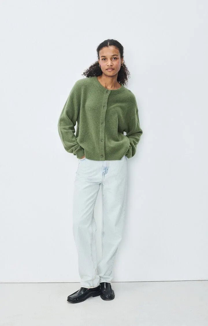 American Vintage Damsville Cardigan in Turtle Green