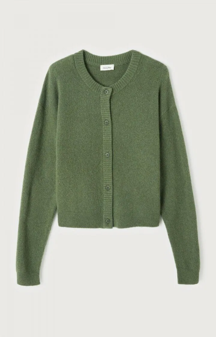 American Vintage Damsville Cardigan in Turtle Green