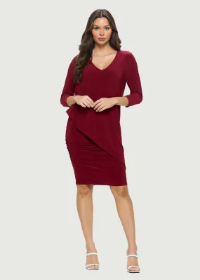 Asymmetrical 3/4 Sleeve Dress