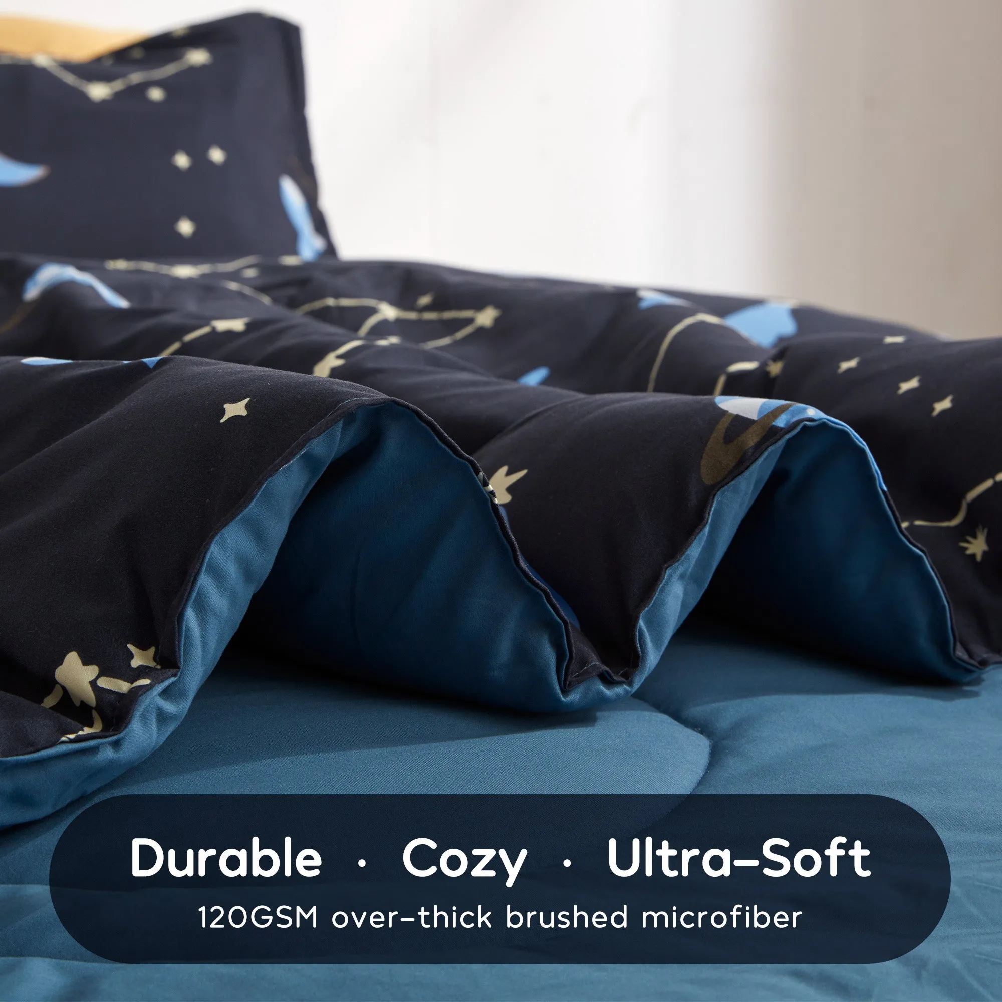 Blue Galaxy Kids Printed Comforter Set