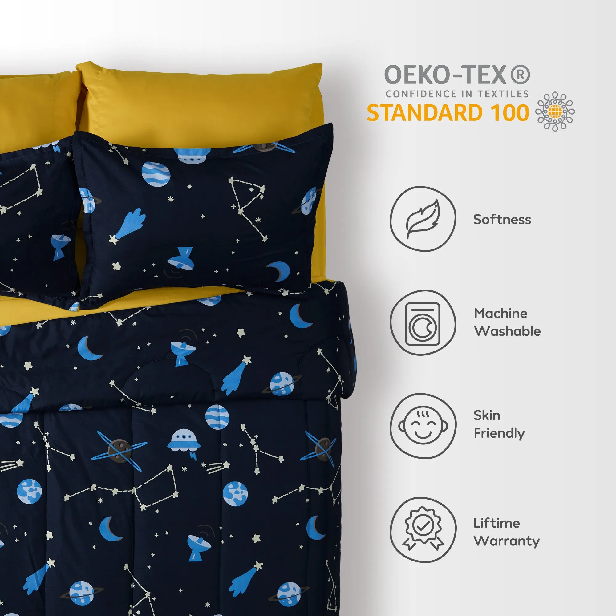 Blue Galaxy Kids Printed Comforter Set