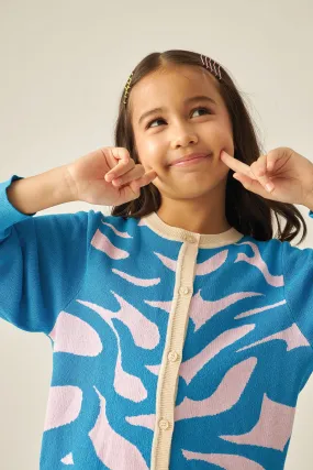 BRAZEN Kids Cardigan in Cool Azure
