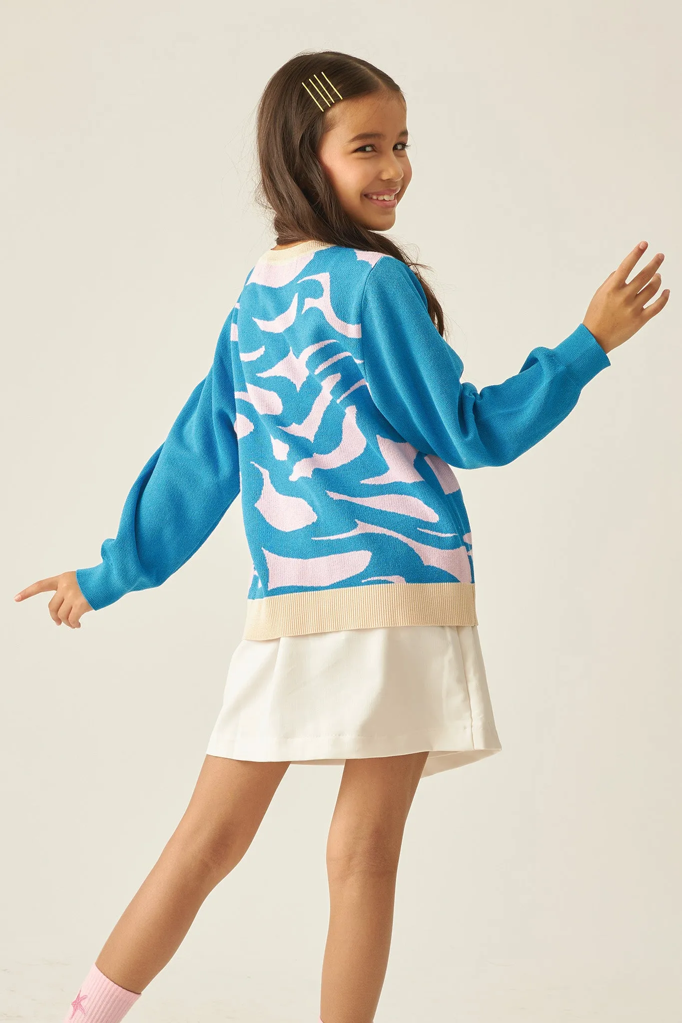 BRAZEN Kids Cardigan in Cool Azure
