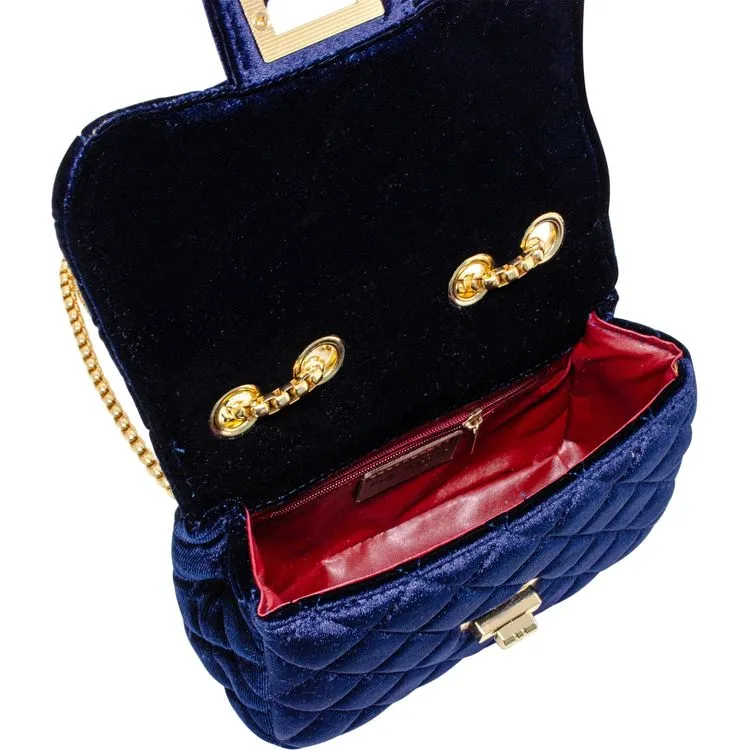 Classic Large Suede Handbag - Navy
