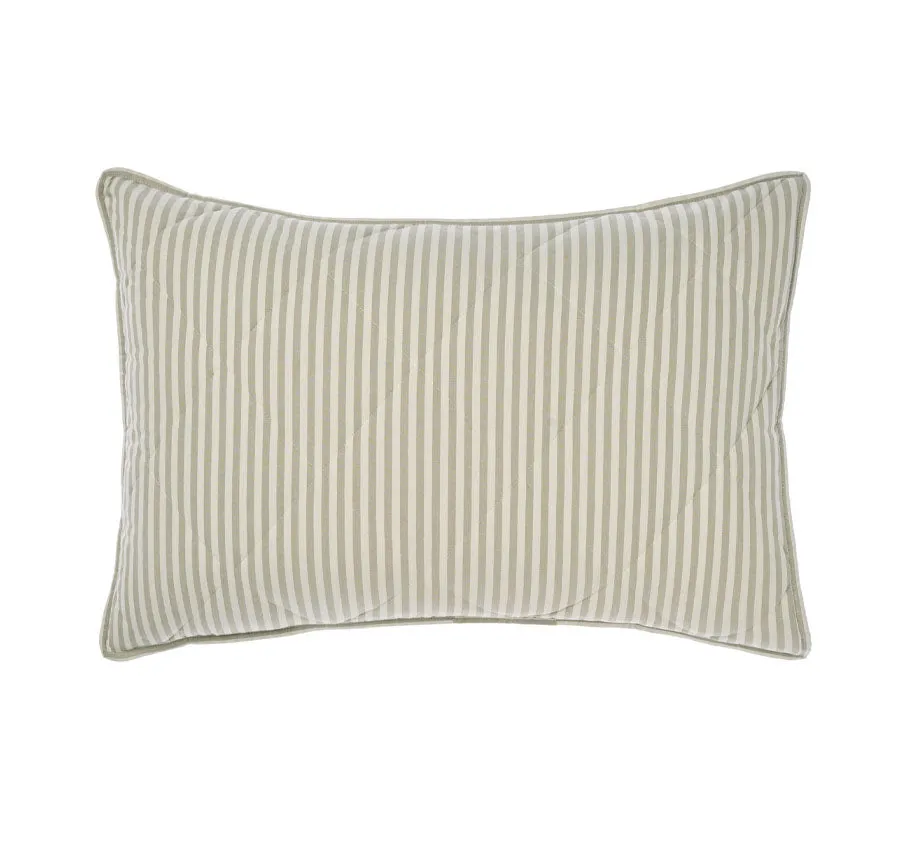 Classic Stripe Standard Pillow Sham Pair Pebble