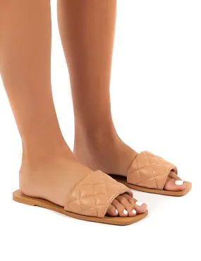 Cloud Nude Wide Fit Quilted Slider Sandal