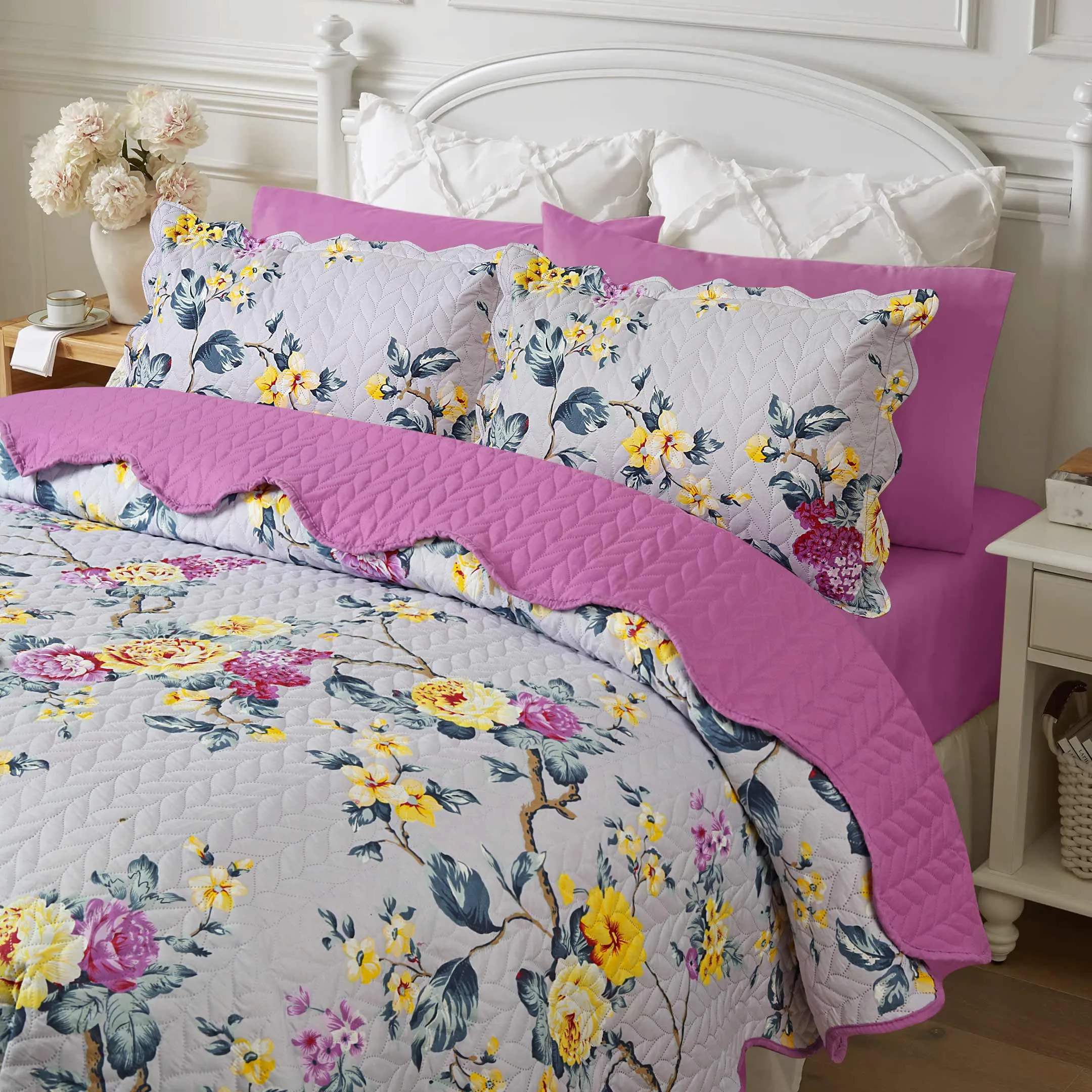 Daisy Flower Bedspread 6 pcs Set