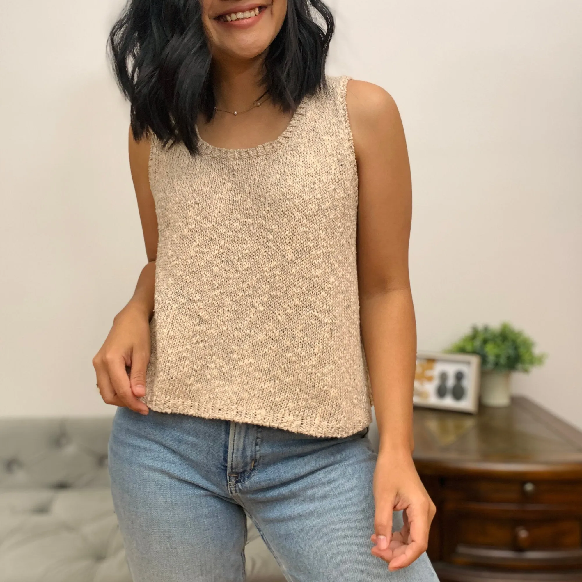 Easy Knitted Tank Top Pattern PDF & video tutorial