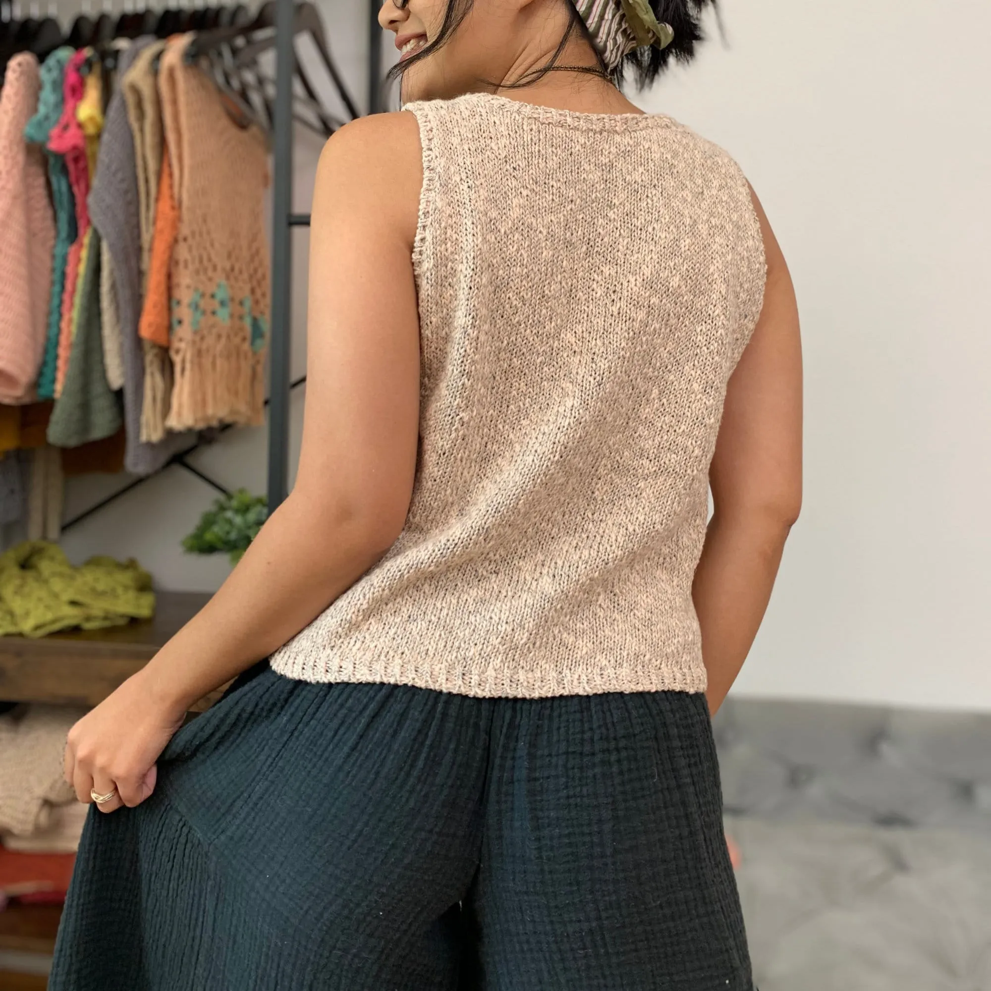 Easy Knitted Tank Top Pattern PDF & video tutorial