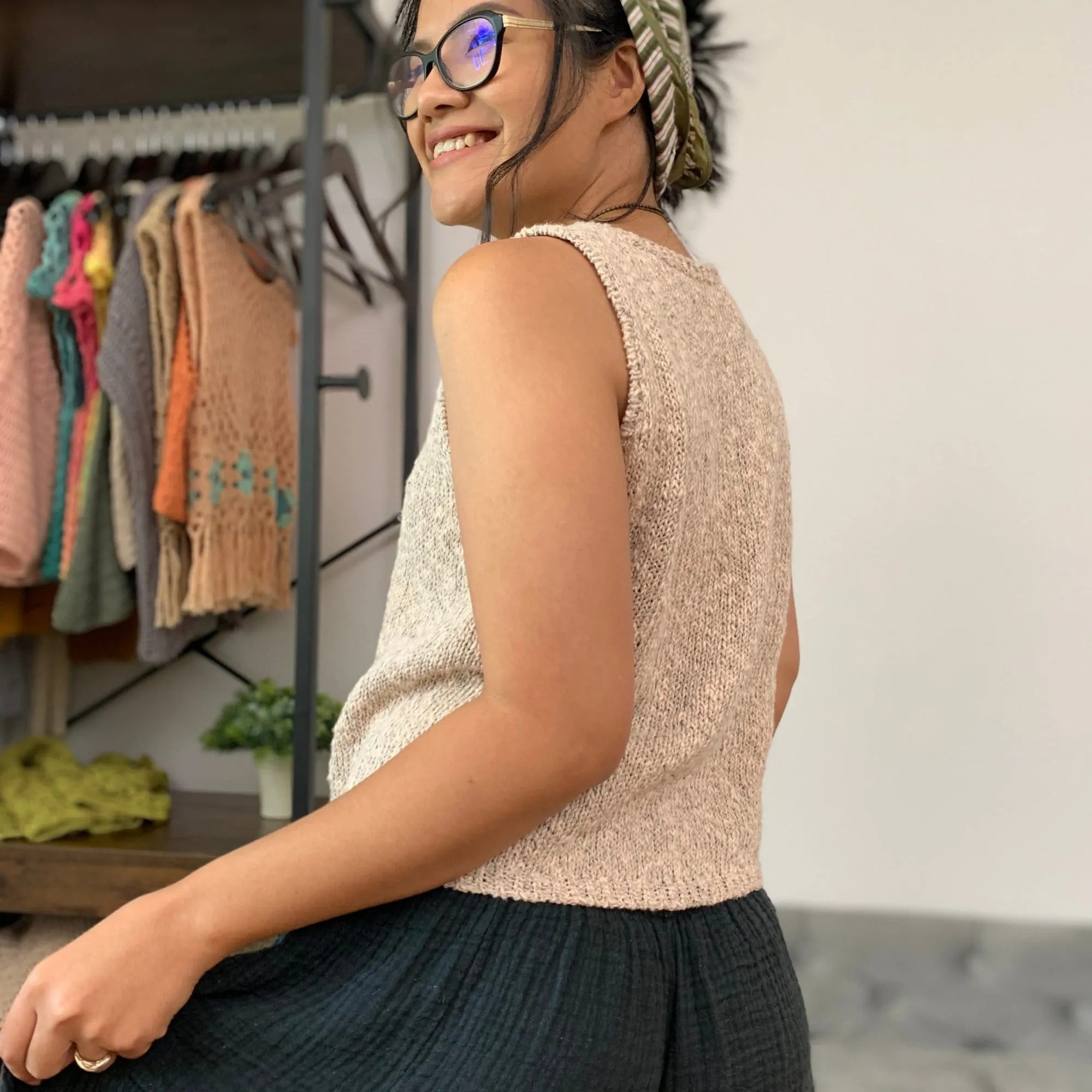 Easy Knitted Tank Top Pattern PDF & video tutorial