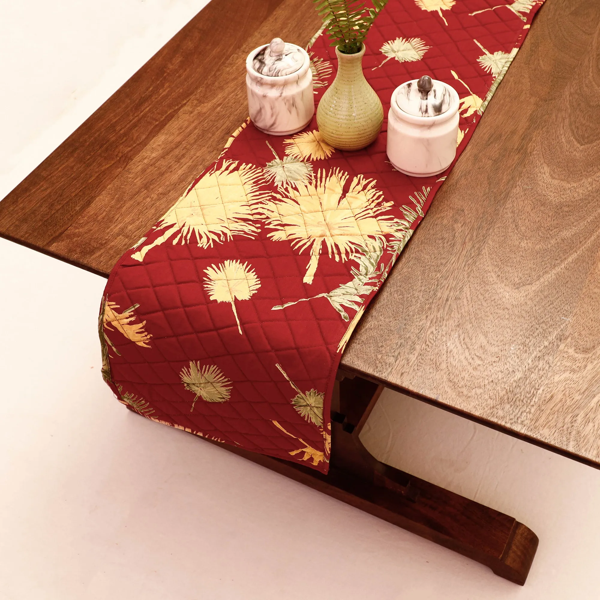 Handmade Cotton Fabric Quilted Table Runner by Chandi Mati (68 x 10 in)