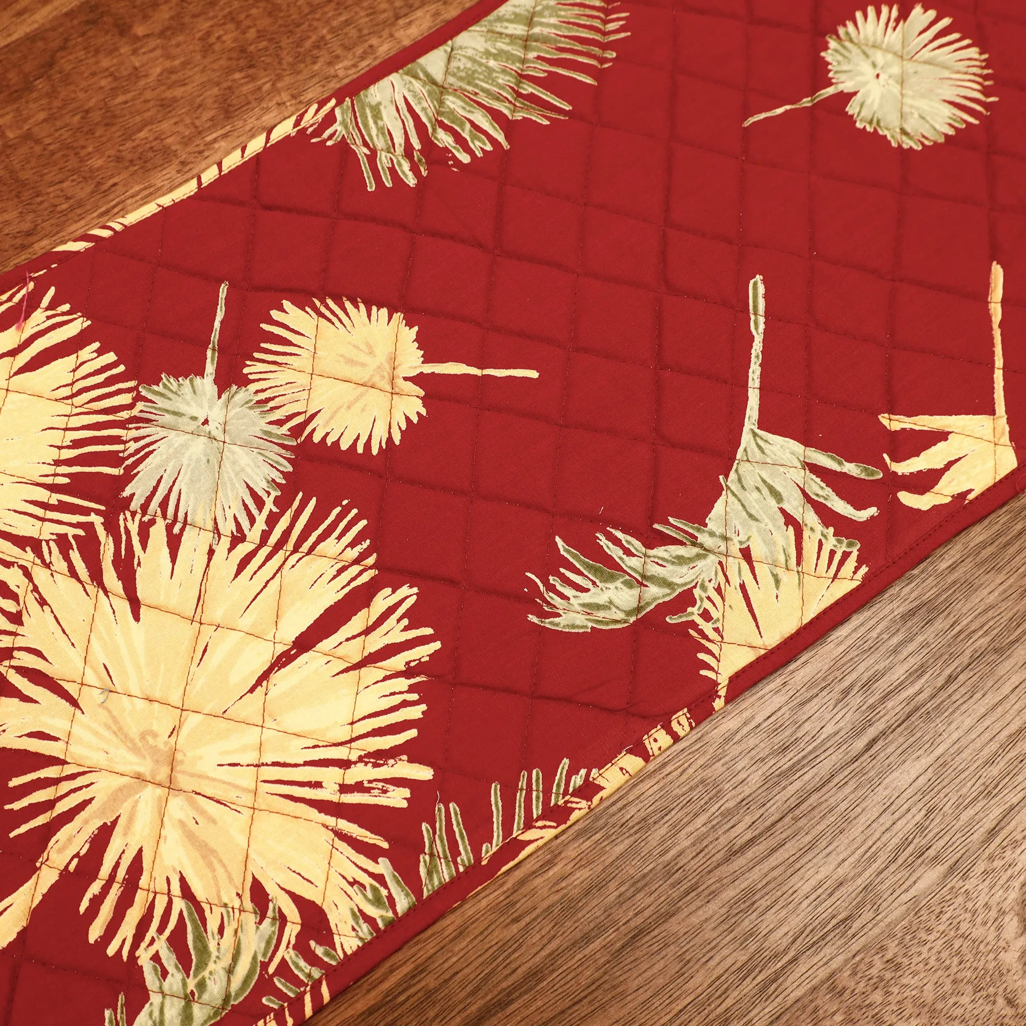 Handmade Cotton Fabric Quilted Table Runner by Chandi Mati (68 x 10 in)
