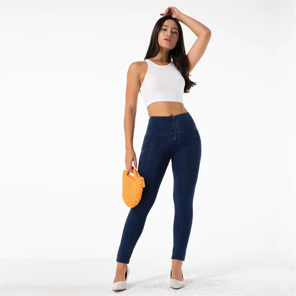 High Waist Women's Zipper Fly Denim Jeans Pants