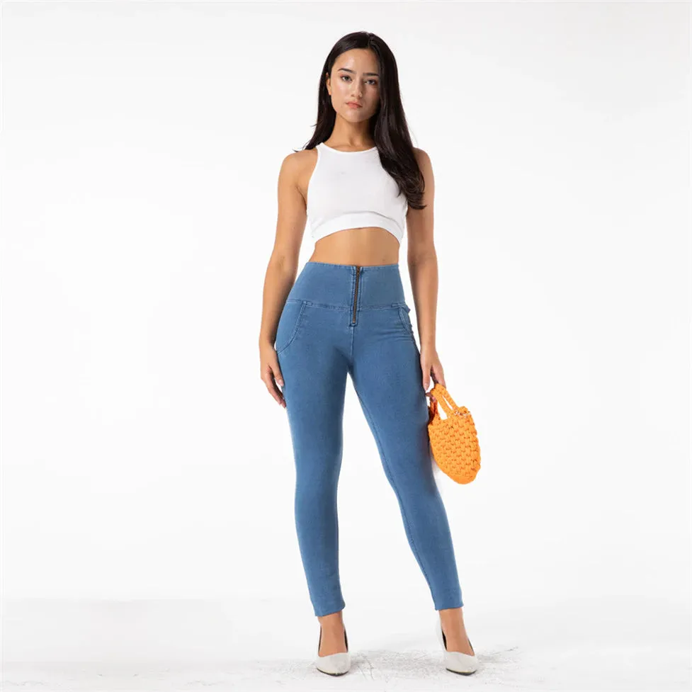 High Waist Women's Zipper Fly Denim Jeans Pants