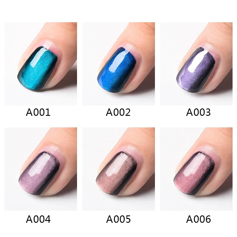 Magnetic 5D Cat Eye UV Gel Nail Polish Magnet Laser Nail Art Varnish Starry Sky Jade Effect Soak Off UV Gel Nail Art Lacquer