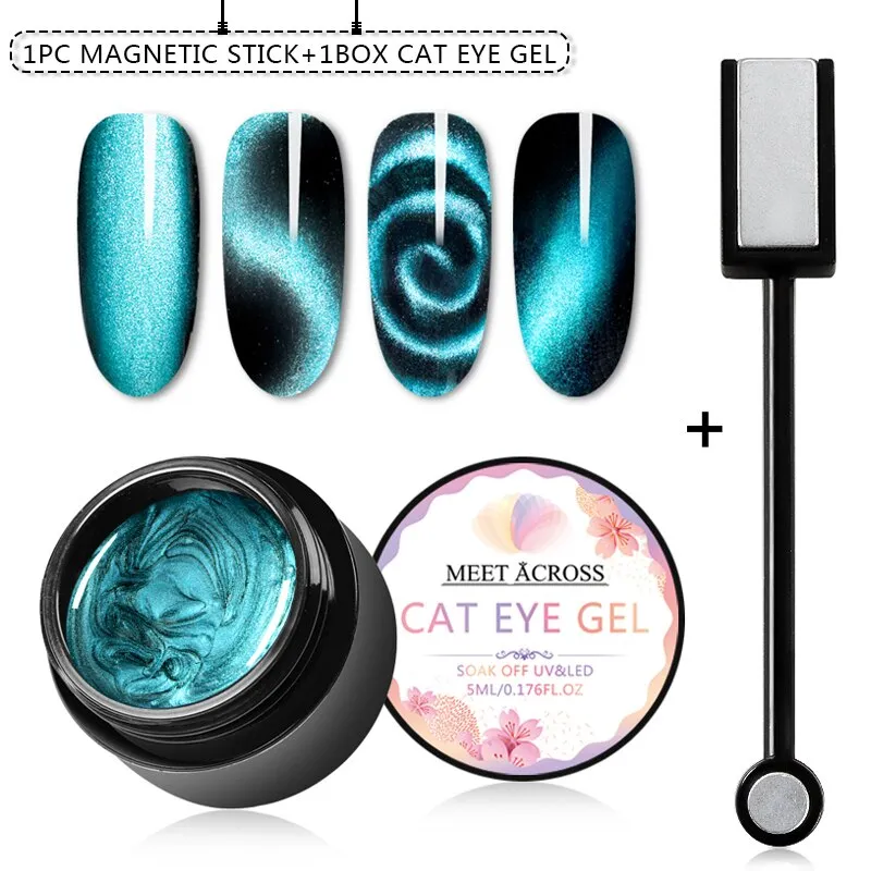 Magnetic 5D Cat Eye UV Gel Nail Polish Magnet Laser Nail Art Varnish Starry Sky Jade Effect Soak Off UV Gel Nail Art Lacquer