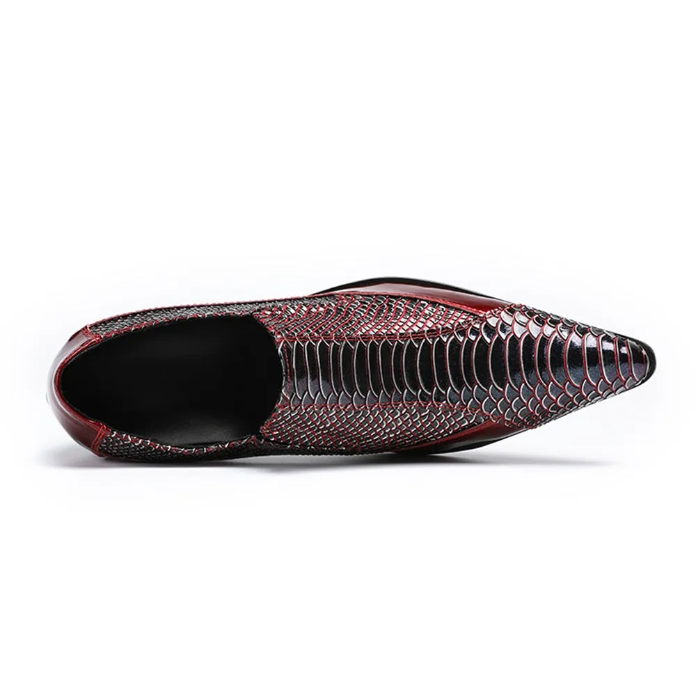 Men Pointed Slip On Oxford Shoes