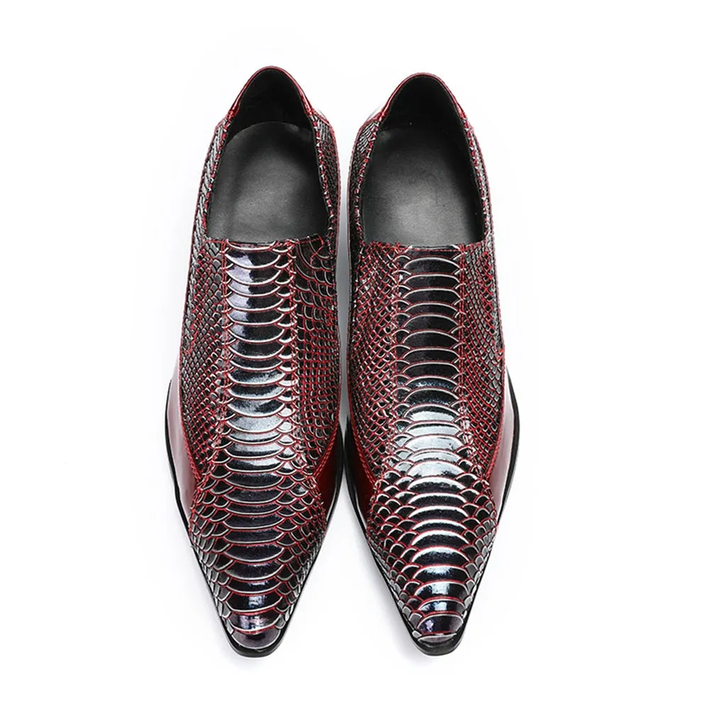 Men Pointed Slip On Oxford Shoes