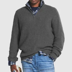 Men's Warm Loose Quarter Zip Jumper | Ideal for Autumn/Winter