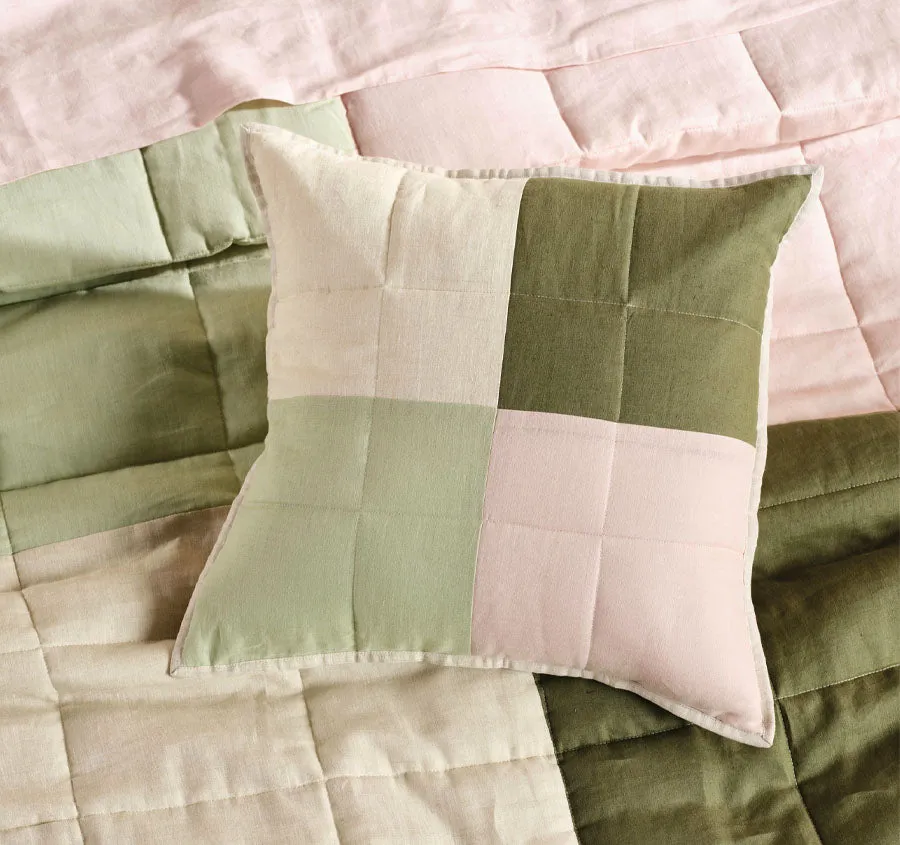 Nimes Patchwork 48x48cm Filled Cushion Rose