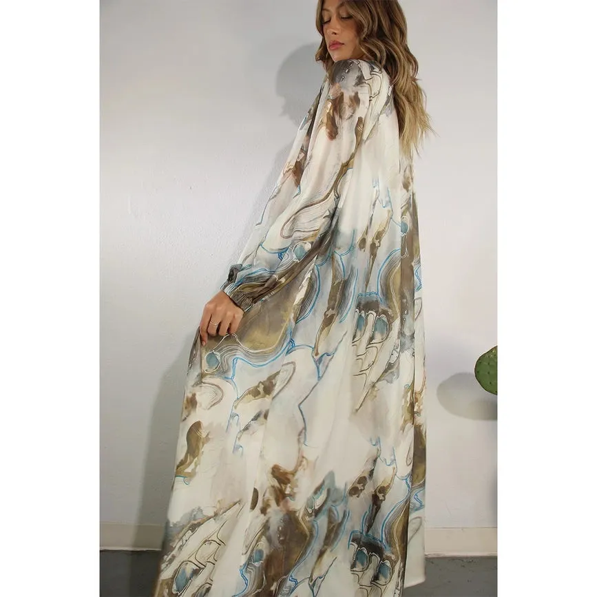 Printed Cardigan Pants Set