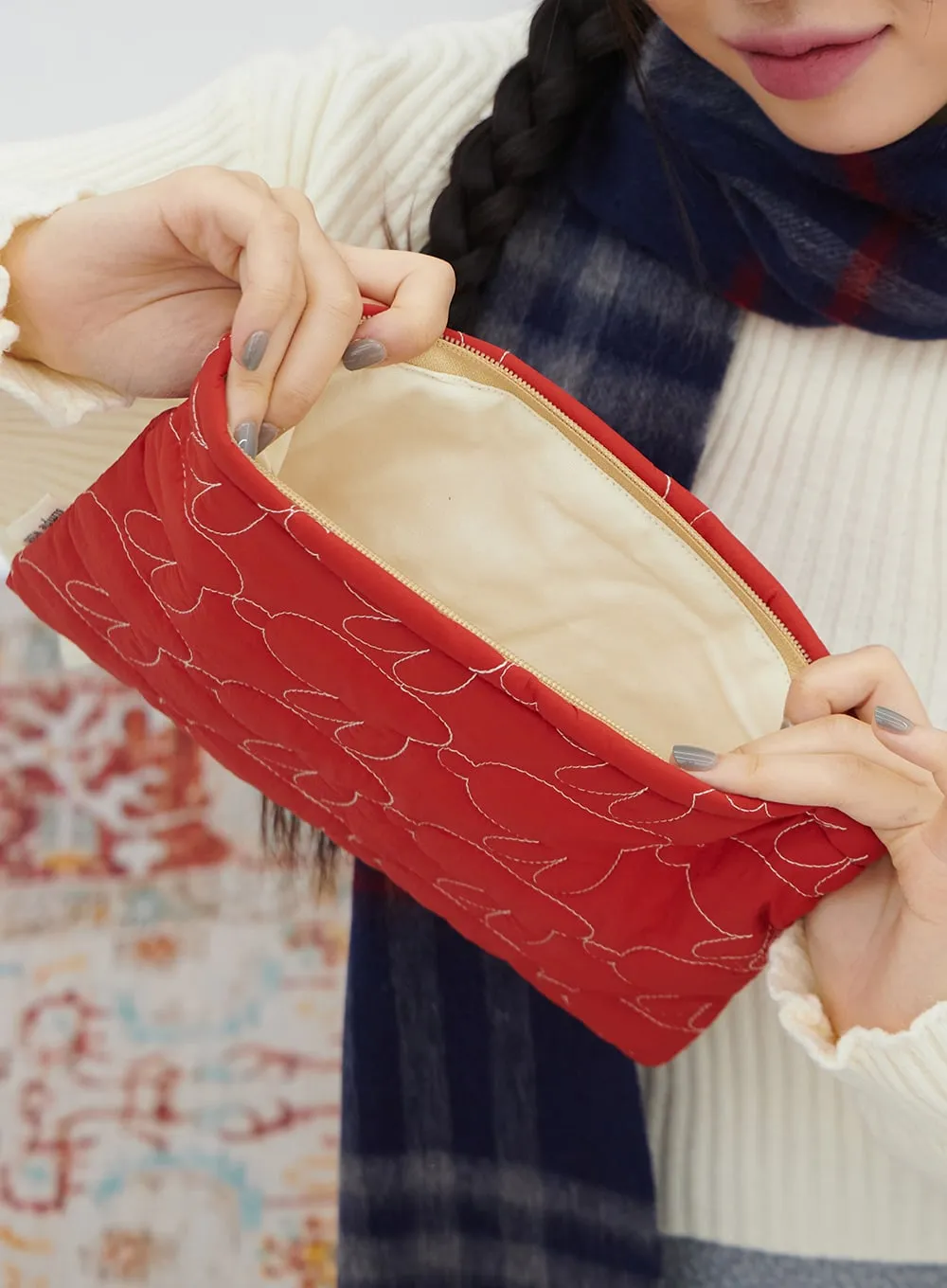 Rabbit Quilted Pouch IN317