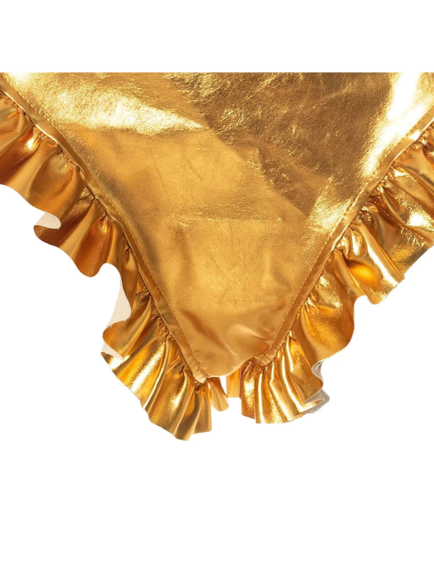 Ruched High Waist Metallic Shiny Shorts