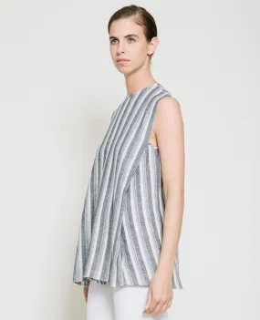 Safil Fold Top in Grey Stripe