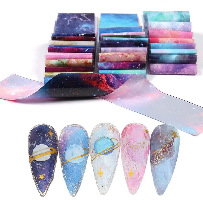 Starry Sky Nail Transfer Foil 30pcs